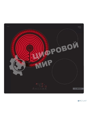 Электрическая варочная панель Bosch PKK611BB2E 60 см черный, 3 зоны нагрева, Размеры прибора (мм), 45 x 592 x 522 мм