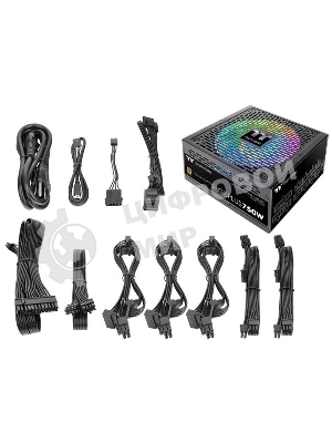 Блок питания Thermaltake Toughpower iRGb PLUS 750W RTL (PS-TPI-0750F3FDGE-1), 750Вт, 80 PLUS Gold, 140мм, модульный, черный