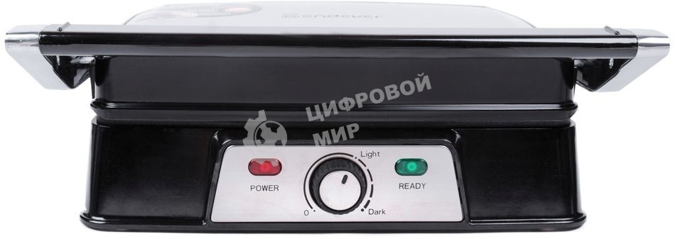 Гриль-пресс электрический Endever Grillmaster 220, серебристый/черный