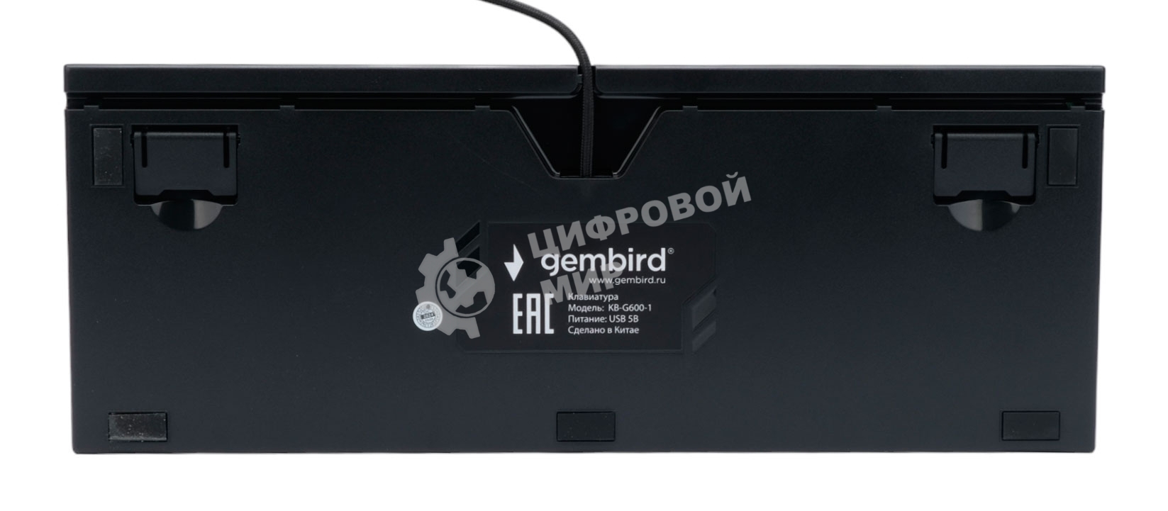 Клавиатура проводная механическая Gembird KB-G600-1, 87кл, Rainbow, коричн.свитчи, 1.8м, черная