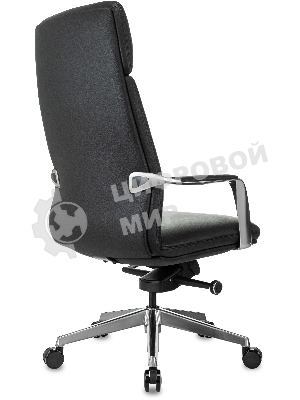 Кресло руководителя Бюрократ VEGA черный кожа крестов. алюминий