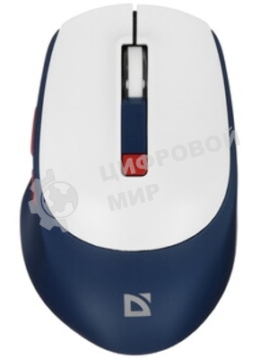 Мышь беспроводная Defender Belsa MB-249 белый/синий, 3200 dpi, радиоканал, Bluetooth, USB, кнопки - 6