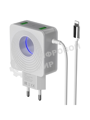 Сетевое зарядное устройство MORE CHOICE NC81i СЗУ 1USB+1Type-C 3.0A PD 20W+ QC3.0, белый