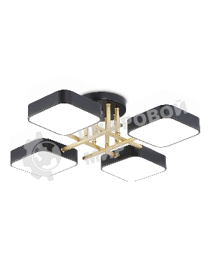 Люстра светодиодная на штанге Ambrella light FL516343/4 BK/GD черный/золото 72W 3000-6000K 550*550*150 (без ПДУ)