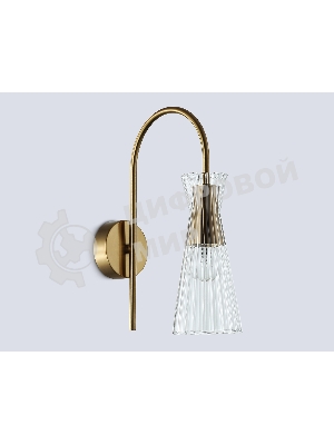 Настенный светильник Ambrella light LH55705 BS/CL латунь/прозрачный E14 max 40W 220*90*300