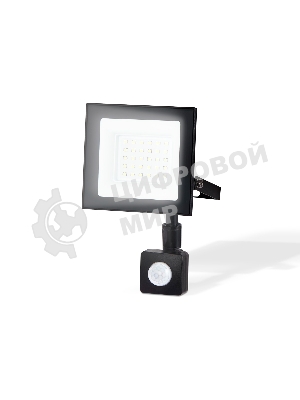 Прожектор светодиодный с датчиком движения Ambrella light ST8113 BK черный IP65 LED 6500K 30W 134*116*26