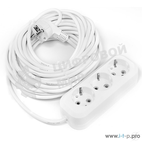 Удлинитель Smartbuy SBE-16-3-15-Z 3 гнезда 15 метров 16А/3,5 кВт с заземлением ПВС 3х1,0
