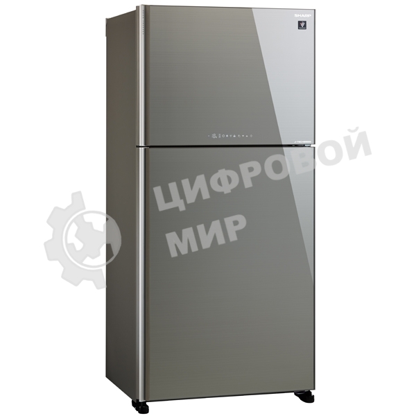 Холодильник Sharp SJ-XG60PGSL серебристый двухкамерный морозилка сверху, No Frost