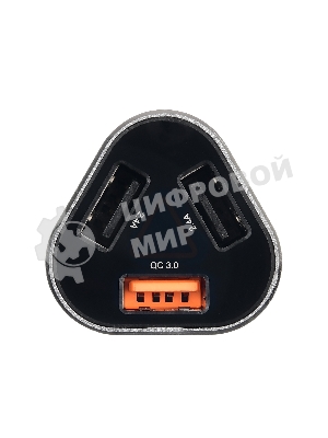 Автомобильное зарядное устройство ACD черный 23Вт, 3xUSB 1QC+2Smart, 3.6~12В, 3А RTL