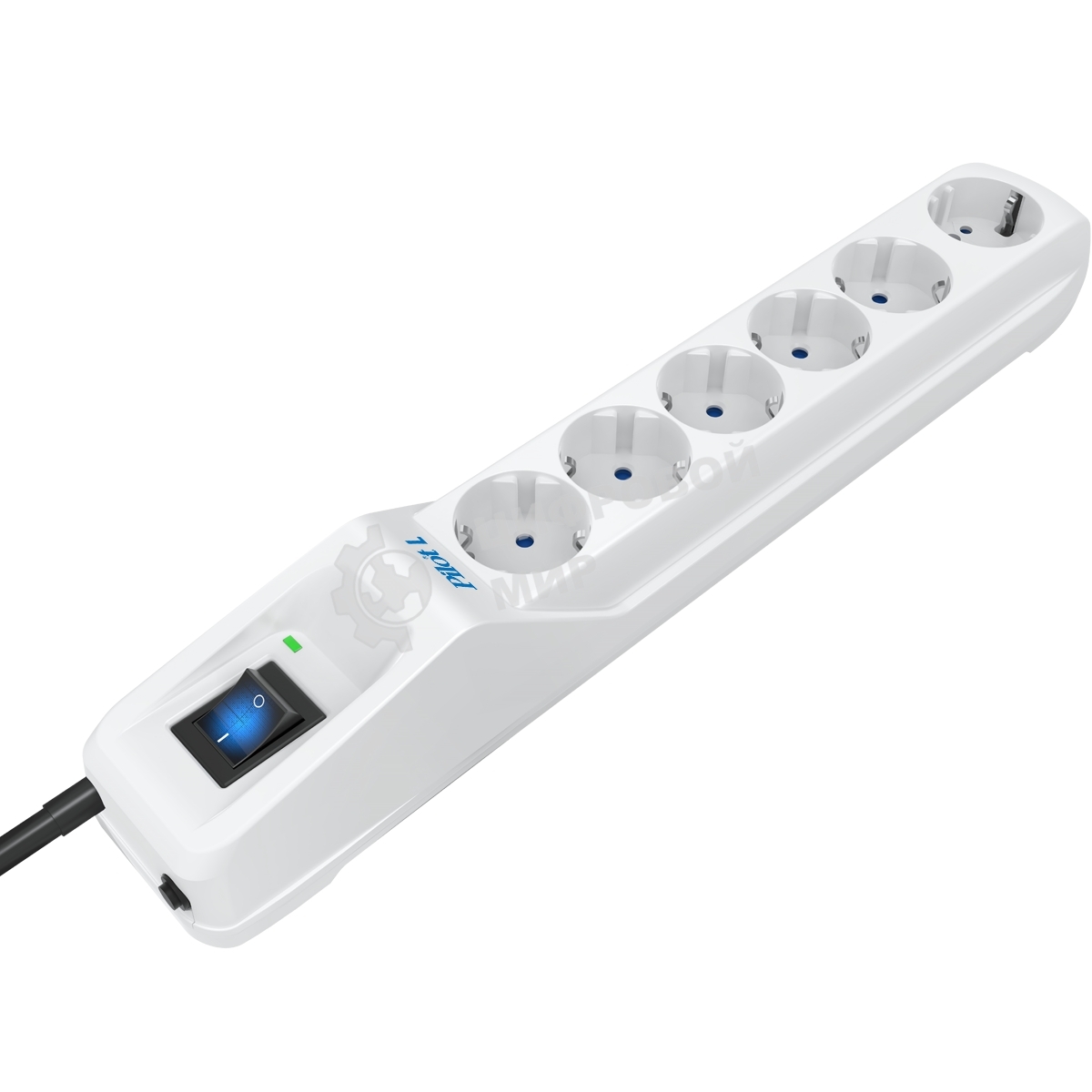 Сетевой фильтр Pilot L GP 6 розеток (5 евро + 1GP) 7 м/Surge protector Pilot L GP 6 outlets (5 EUR + 1GP) 7 m белый