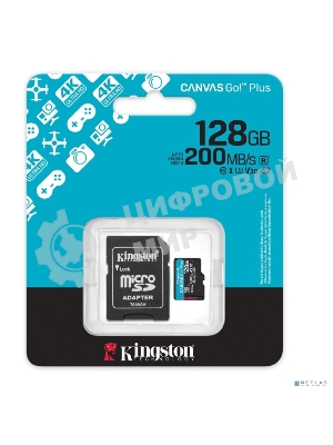 Флеш карта microSDXC 128Gb Kingston SDCG4/128Gb Canvas Go! Plus V30 A2 + adapter