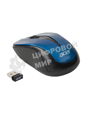 Мышь беспроводная Acer OMR132 синий/черный, 1000 dpi, радиоканал, USB, кнопки - 3