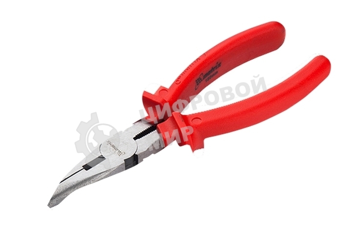 Длинногубцы Matrix Econom 17494, 160 мм, изогнутые шлифованные, пластмассовые рукоятки