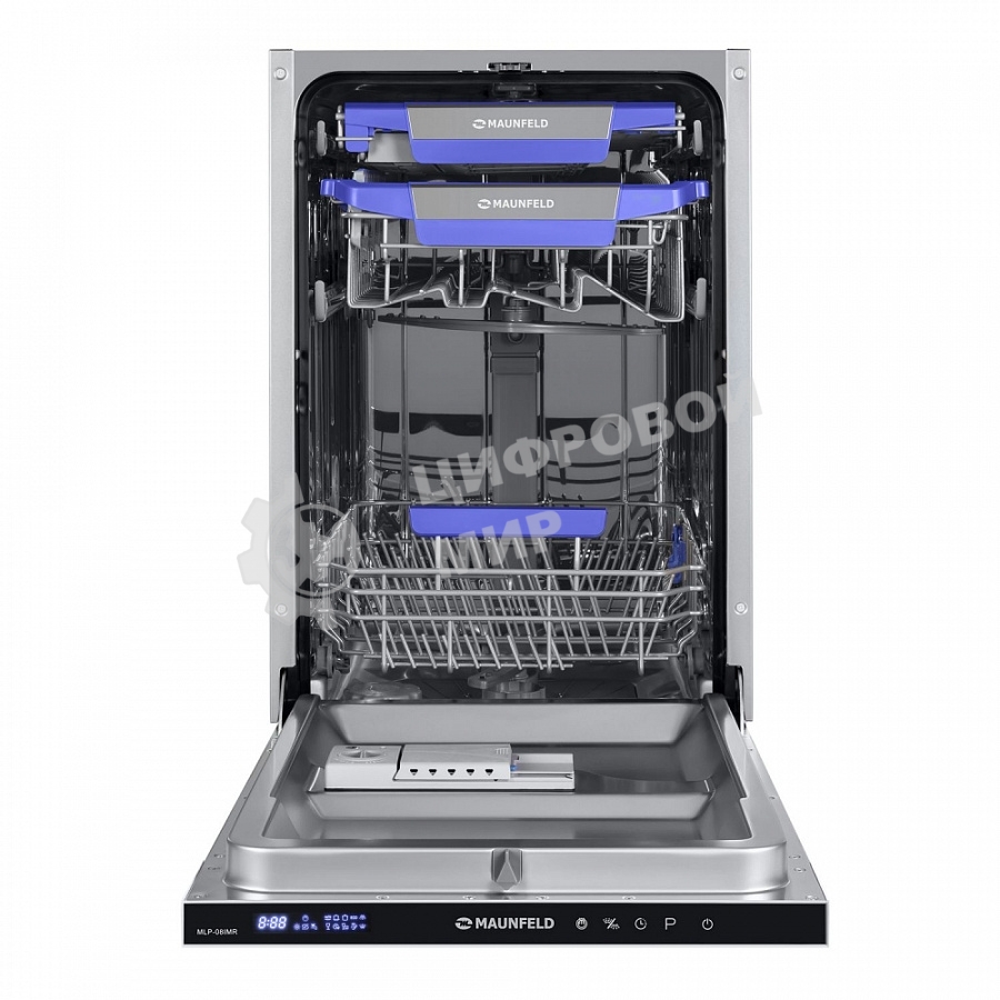 Встраиваемая посудомоечная машина Maunfeld MLP-08IMR, белый/черный, 44.5 см, 10 компл., 47 дБ, класс A++