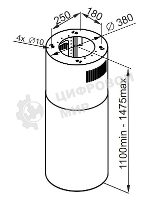 Вытяжка островная Maunfeld Lee Isla 39 нержавеющая сталь, 38 см, 1000 куб. м/ч, 52 дБ
