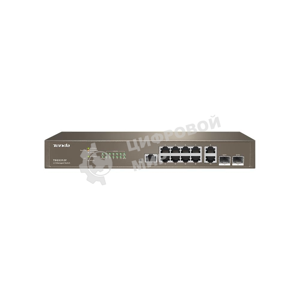 Коммутатор TENDA TEG5312F 10PORT 1000M 2SFP