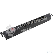 Блок розеток горизонтальный ExeGate ServerPro PDU-19H607 Al-6S-C14-SW-SPD1, 19