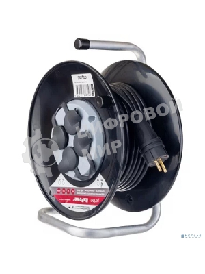 Удлинитель на катушке без заземления PERFEO RU POWER 40м 4гн 16А ПВС 2х2,5 IP44 (РБК16).