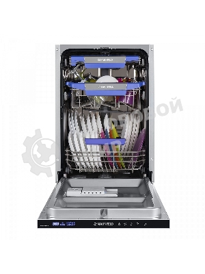 Встраиваемая посудомоечная машина Maunfeld MLP-08IMR, белый/черный, 44.5 см, 10 компл., 47 дБ, класс A++