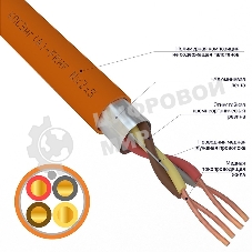 Кабель огнестойкий Rexant КПСЭнг(А)-FRHF 2x2x0,50 мм², бухта 200 м, 01-4923-1