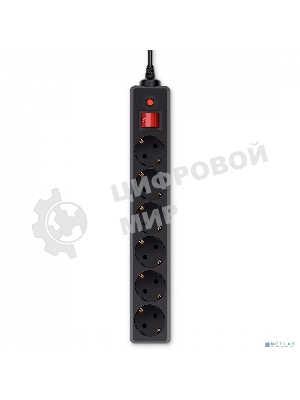 Сетевой фильтр Buro 600SH-16-1.8-B 1.8 м, 6 розеток, черный, коробка