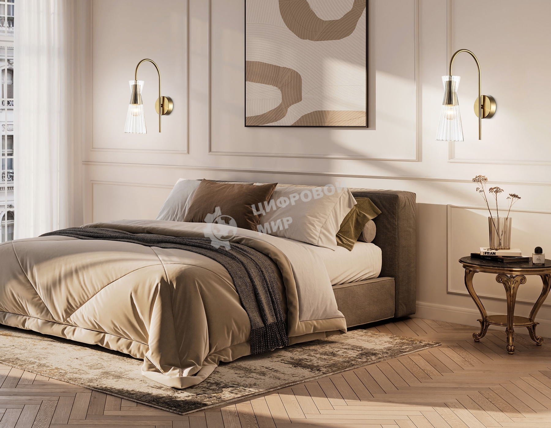 Настенный светильник Ambrella light LH55705 BS/CL латунь/прозрачный E14 max 40W 220*90*300