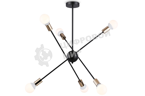Светильник Ambrella light TR80435/6 BK/GD черный/золото E27/6 max 60W D950*730