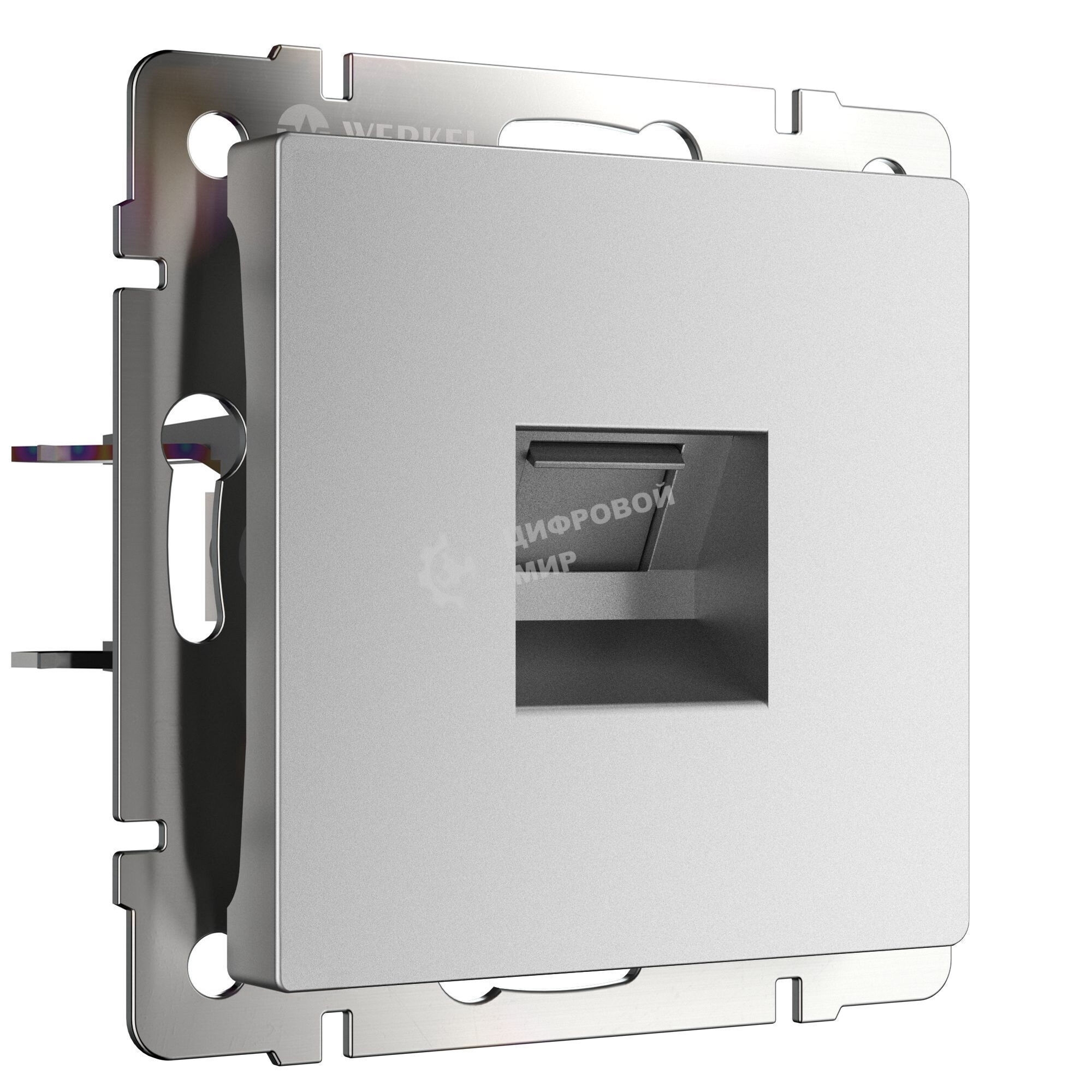 Розетка Ethernet RJ-45 (серебряный матовый)