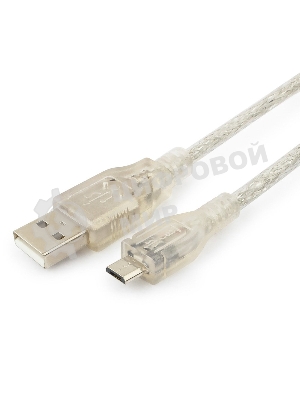 Кабель Cablexpert USB2.0 Pro, AM/microBM, 1,8м, экран, феррит.кольцо, прозрачны (CCP-mUSB2-AMBM-6-TR)