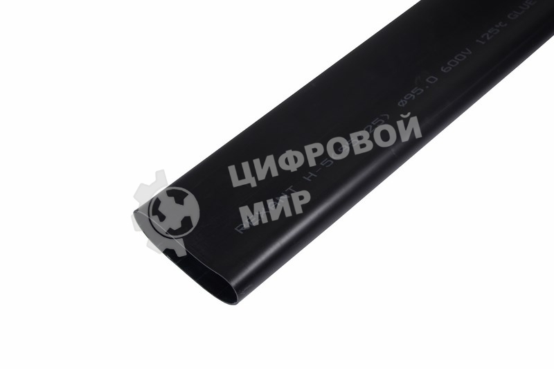 Термоусаживаемая трубка клеевая Rexant 95,0/29,0 мм, (3-4:1) черная, упаковка 2 шт. по 1 м