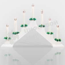 Новогодняя горка Neon-night 7 свечек, цвет корпуса: белый, цвет свечения: теплый белый