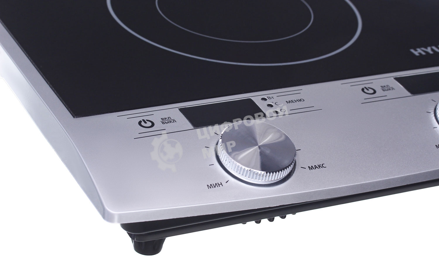 Плита настольная электрическая Hyundai HYC-0103 серебристый/черный стеклокерамика (настольная)