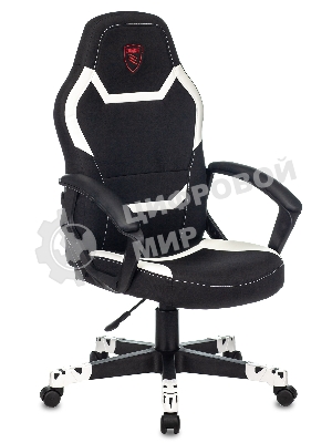 Кресло Zombie 10 черный/белый, экокожа, 120 кг, механизм качания