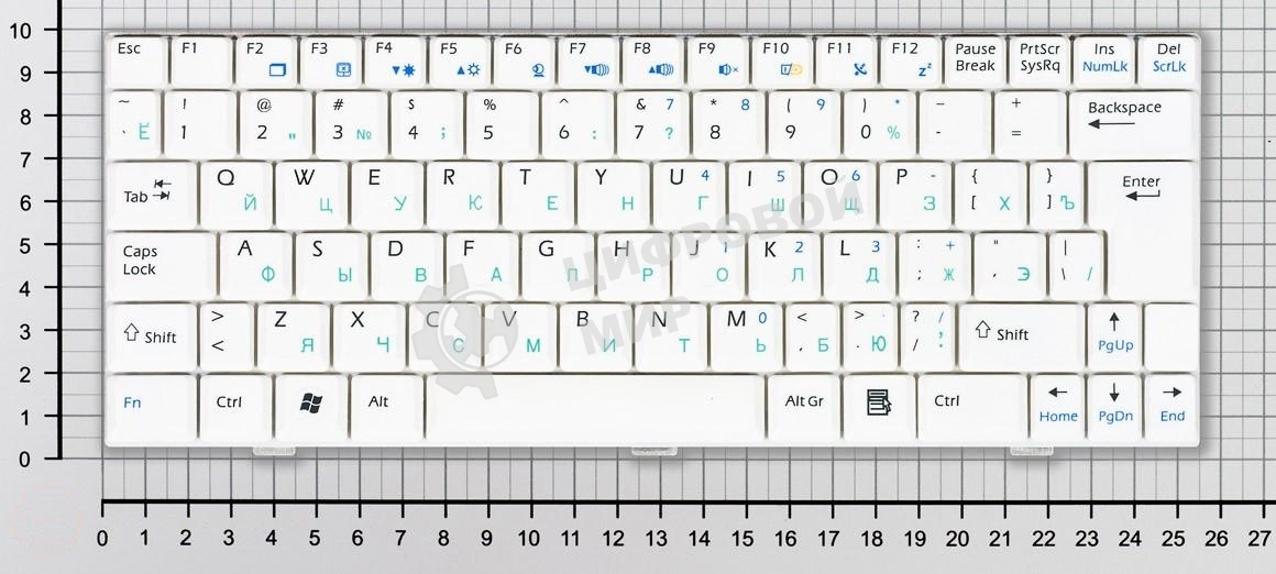 Клавиатура для ноутбука MSI Wind U90 U100 U110 U120, белый