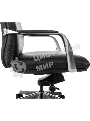 Кресло руководителя Бюрократ VEGA черный кожа крестов. алюминий