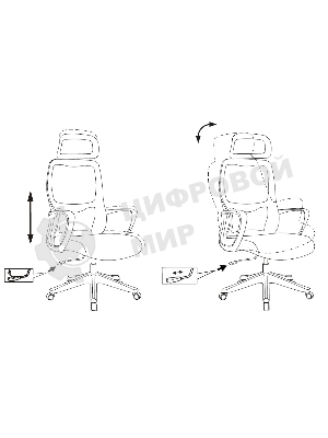 Кресло Бюрократ Wise серый, сетка, подголовник