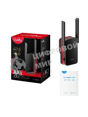 Повторитель беспроводного сигнала Cudy RE3000 AX3000 Wi-Fi черный