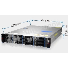 Серверный корпус Gooxi RMC2112-670-HS-NV-D 2U 12bay chassis SAS/SATA/NVME backplane rear 2*2.5