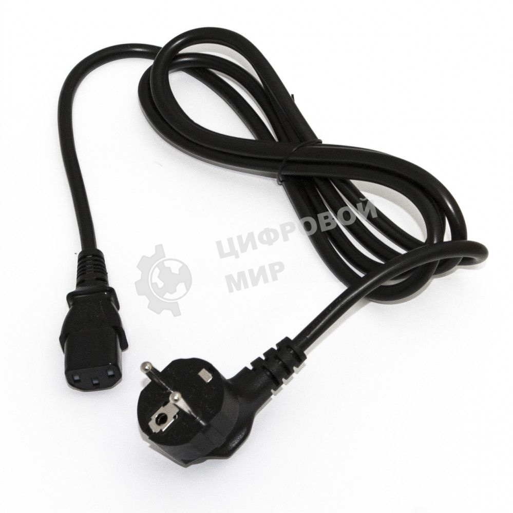 Кабель питания компьютера Hyperline PWC-IEC13-SHM-0.5-BK (Shucko+C13) (3x0.75), 0.5м