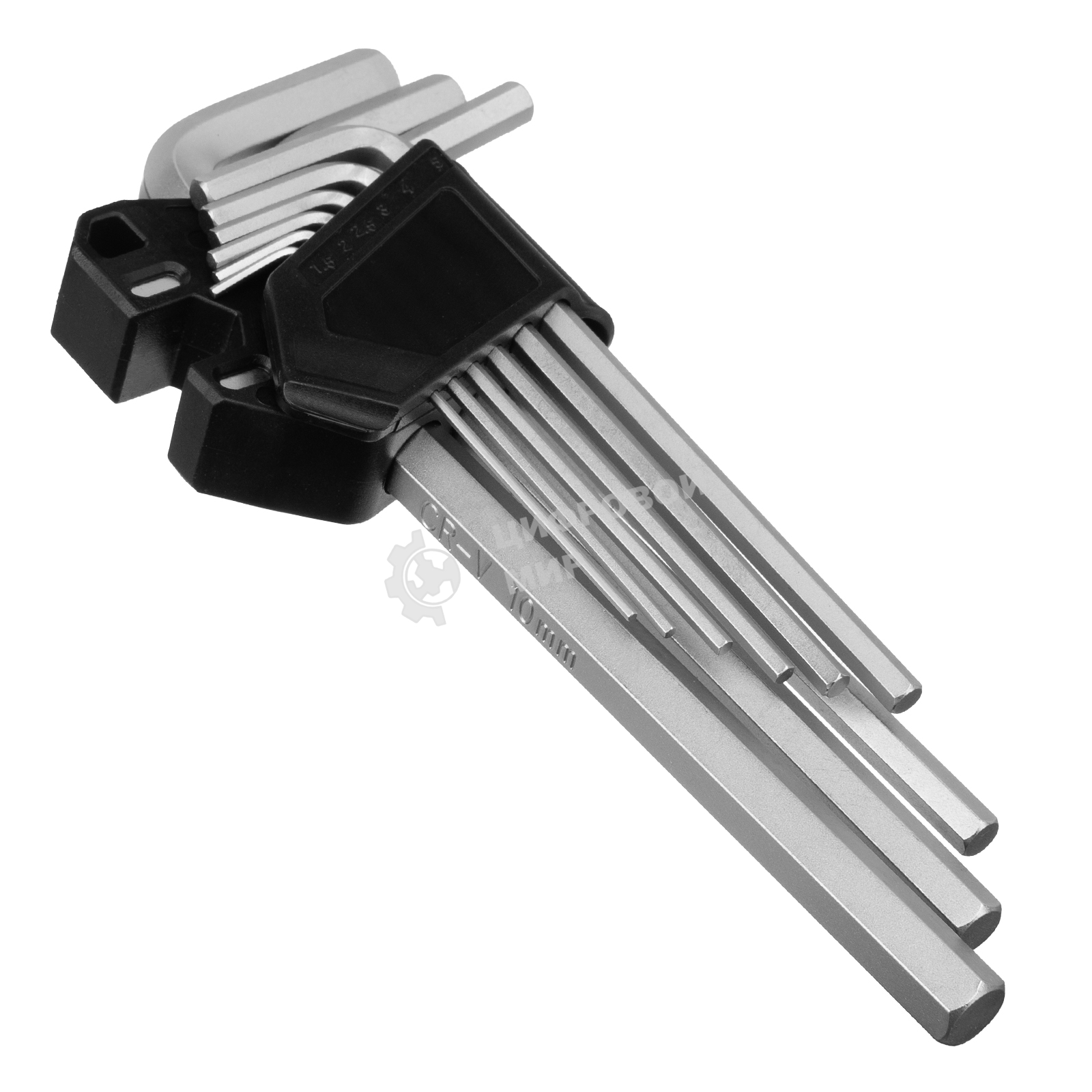 Набор ключей имбусовых Сибртех HEX, 1,5-10 мм, CrV, 9 шт., удлиненные