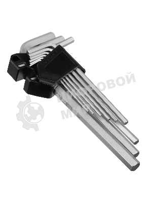 Набор ключей имбусовых Сибртех HEX, 1,5-10 мм, CrV, 9 шт., удлиненные