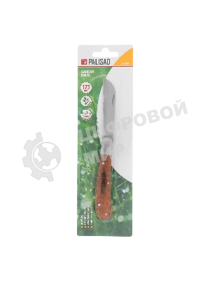 Нож садовый складной Palisad прямое лезвие, 173 мм, деревянная рукоятка