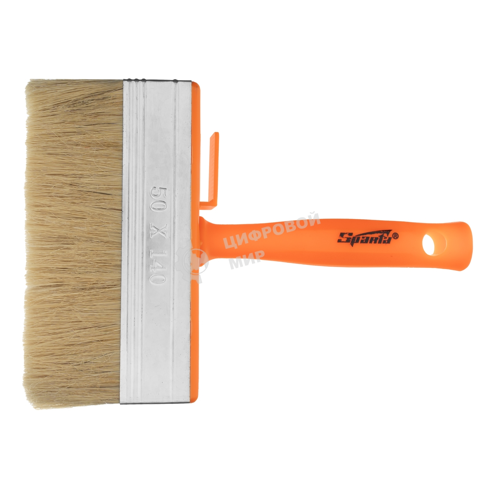 Кисть-ракля Sparta 50х140 мм, натуральная щетина, пластмассовый корпус, пластмассовая рукоятка