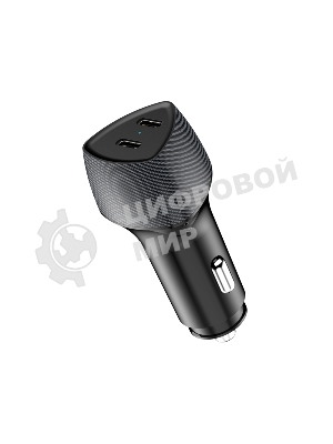 Автомобильное зарядное устройство с двумя портами Rexant (USB-C PD + USB-C PD) со световой индикацией, 40Вт, черное