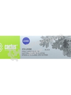 Картридж матричный Cactus CS-LX350 черный (12.7 мм, 10 м, 3500000 знаков) для Epson LX350/LQ350/ERC19/VP80K