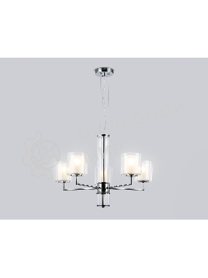 Люстра Ambrella light LH56001/5 СH/FR хром/белый матовый E14*5 max 40W D640*1260