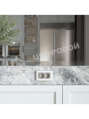 Розетка двойная с заземлением WERKEL (дымчатый) W1272004