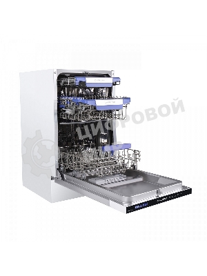 Встраиваемая посудомоечная машина Maunfeld MLP-08IMR, белый/черный, 44.5 см, 10 компл., 47 дБ, класс A++