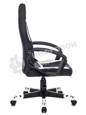 Кресло Zombie 10 черный/белый, экокожа, 120 кг, механизм качания