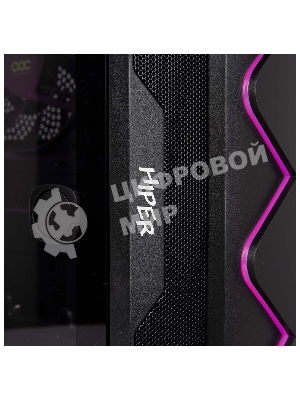 Компьютерный корпус Hiper DCB черный без БП ATX 1x120mm 1x140mm 1xUSB2.0 1xUSB3.0 audio bott PSU